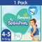 Pampers Splashers Tamaño 4-5, 9-15 kg, 11 Capas de Baño