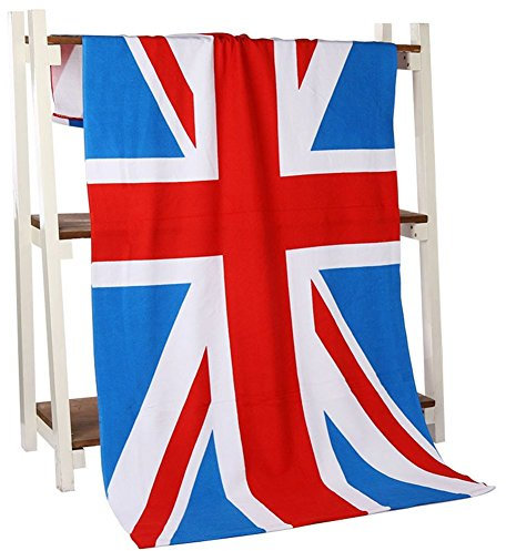 PING Strandtücher extra großes Badetuch, Mikrofaser, 150 x 70 cm, für Damen und Herren, ideal für Schwimmen, Spa, Reisen, Yoga, Sonnenliege, kreatives Design (Großbritannien-Flagge)