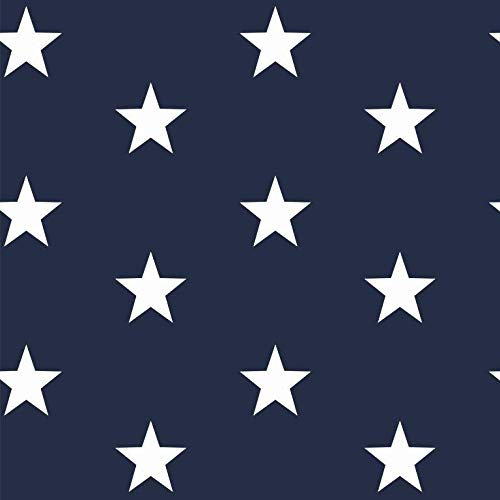 babrause® Baumwollstoff Sterne Navy Blau Webware Meterware Popeline OEKOTEX 150cm breit - Ab 0,5 Meter