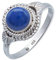 mantraroma Ring Silber 925 Damen Lapis Lazuli Edelstein blau ausgefallen verspielt