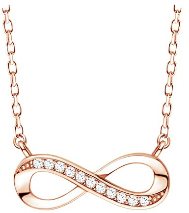 Sofia Milani - Damen Halskette 925 Silber - vergoldet/rosé golden - mit Zirkonia Steinen - Unendlich Infinity - 50248