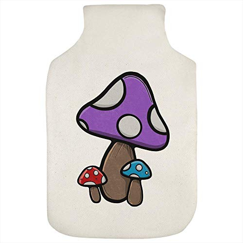 Azeeda 'Trio of Mushrooms' Hot Water Bottle Cover (HW00017572) | Soft Fabric Case for Bedtime, Winter Warmth, Home and Gifts