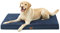 Bedsure Coussin Orthopédique Déhoussable - Tapis pour Chien Grande Taille 112x81x7.6cm, Lit en Mousse avec Revêtement de Peluche, Matelas Lavable, Bleu Marine
