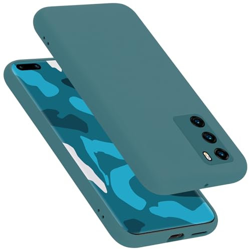 Cadorabo Hülle kompatibel mit Huawei P40 Hülle Silikon Handyhülle für P40 Case aus flüssigem Silikon- Kratzfeste und stoßfeste dünne TPU Schutzhülle - Liquid GRÜN