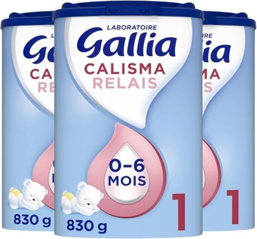 Laboratoire Gallia, Calisma Relais 1er âge, Lait en Poudre pour Bébé de 0 à 6 Mois, Association Unique d'Ingrédients, en Relais et-ou Complément de l'Allaitement Maternel, Lot de 3x830g