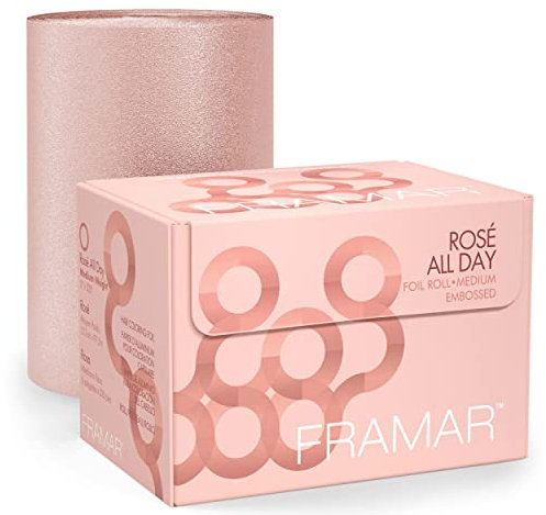 FRAMAR Papier Aluminium Coiffure – Rose Papier Alu Professionnel, Coiffeur Accessoires Professionnel, Papier Meches Coiffure, Rouleau Aluminium, Materiel Coiffure Professionnel - 320 Pieds