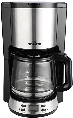 Schäfer 1,5 Liter Kaffeemaschine mit Timer Kaffeeautomat mit Edelstahl-Applikationen