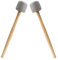 Biaungdo Paquete de 2 mazos de batería de espuma de 13 pulgadas, mazo de tambor de bajo, baquetas de percusión para timbales, palos de percusión antideslizantes, color gris