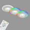 BRILONER Leuchten - 3er Set Einbauleuchten Decke LED, LED Lichtring RGB CCT, Einbaulampen flach, Einbaustrahler Bad, Badeinbaustrahler IP44, Chrom-Matt, 84x34 mm (DxH)