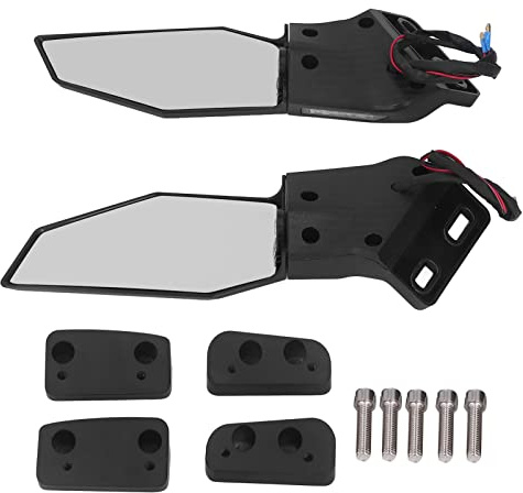 Specchietti Retrovisori Laterali Moto, Specchietti Laterali Girevoli Regolabili con Indicatore di Direzione a LED, Facile Installare, Sostituzione per ZX10R ZX6R ZX636 2019‑2022