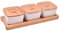 hausleben Porzellan Dipschalen Set mit 3 Schälchen + 3 Bambusdeckel und Tablett aus Bambus, 29x11x8cm