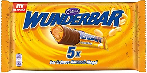 Cadbury Wunderbar Erdnuss-Karamell-Riegel 5 x 37g