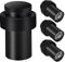 TOKPLNU Door Stops, 50mm Black Door Stop Floor Mounted Stainless Steel Heavy Duty Floor Wall Door Stoppers for Skirtings, Modern Tall Outdoor Doorstop with Rubber Tip & Ring, 4 Pack