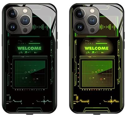 LED Intelligent Sound Control Light-Up Phone Case for iPhone 14 13 12 Pro Max, Tempered Glass Back Soft Slim TPU Bumper Shockproof Colorful Light Up Phone Case,Call Music Flash. (for 13 Pro Max, D)