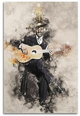 VZRSQZK Poster mit Gitarrist Robert Johnson, dekoratives Gemälde, Leinwand, Wandposter und Kunstdruck, modernes Familienschlafzimmer-Dekor-Poster, 20 x 30 cm