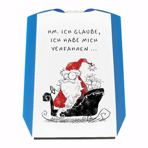 Weihnachtsmann Parkscheibe mit Spruch Ich glaube ich Habe Mich verfahren lustige Cartoon für Männer Parkuhr Comic Eiskratzer Weihnachten Witz im Schlitten
