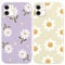 Yoedge 2 Pack Cute Flowers Print Suitable for iPhone 12 mini 5.4 Phone Case, Floral Daisy Aesthetic Pattern Shell Soft Silicone TPU Shock-Absorbing Smile Cover for Women and Girls