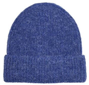 VERO MODA Damen VMGILA Rib Beanie NOOS Strickmütze, Surf The Web/Detail:Black Melange, Einheitsgröße