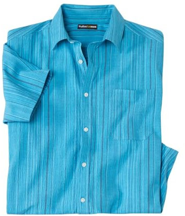 ATLAS FOR MEN Chemise Manches Courtes Homme - Chemise d'été - Disponible en Grandes Tailles du M au 5XL