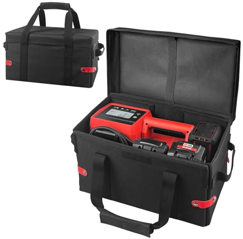 Yamto Étui de transport pliable pour compresseur d'air Milwaukee M18 2848-20, sac de rangement empilable portable facile d'accès pour outils Milwaukee avec poignée, noir
