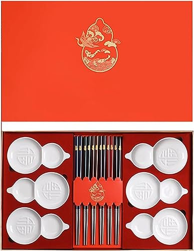 Bacchette, Bacchette bacchette riutilizzabili con spada laser Set di bacchette Fulu Shuangquan, confezione regalo con set di bacchette in stile cinese