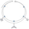 HOOHWE Walflosse Fußkettchen für Damen 925 Sterling Silber Layered Ankle Bracelet Längenverstellbar Fusskettchen für Frauen und Mädchen Sommer Fusskette Schmuck