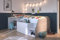 möbelando Hochbett >Milky 1< in Weiß/Grey Loft - 203x135x90cm (LxBxH)