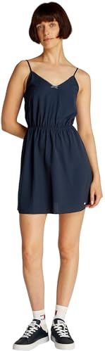 Tommy Jeans Damen Kleid Essential Strap Mini, Blau (Dark Night Navy), XXS