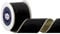 VATIN 63mm X 4.5 Metres Black Wired Christmas Velvet Ribbon,Continuous Velvet Ribbon with Gold Back for Christmas Tree Decoration, Gift Wrapping Crafts