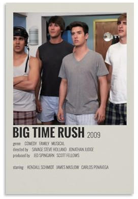 BIDNSNHKJ Big Time Rush Vintage-Raumdekoration, Poster, Druck, Wandkunst, Dekoration, Leinwand-Poster, ästhetisches Poster für Schlafzimmer, Wohnzimmer, Wand, 20 x 30 cm, ungerahmter Stil
