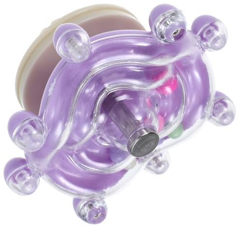 COLLBATH Juguete Giratorio Interactivo para Jaulas De Pájaros Accesorio Masticable Seguro para Loros y Periquitos Fácil Instalación Entretenido y Práctico Color Púrpura