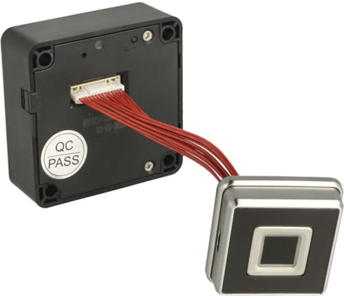 Siso Türschloss elektrisch Mini mit Fingerprint - Türschloss mit Fingerscan ideal für Möbel, Kunststoff/Stahl schwarz