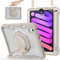 Miimall Coque pour iPad Mini7 2024/iPad Mini6 2021 8,3 Pouces,2 en 1 Armure Robuste Anti-Chute Coque iPad Mini7 Antichoc, Bandoulière Réglable,Support iPad Mini 7 Coque Poignée annulaire Pliable,Kaki