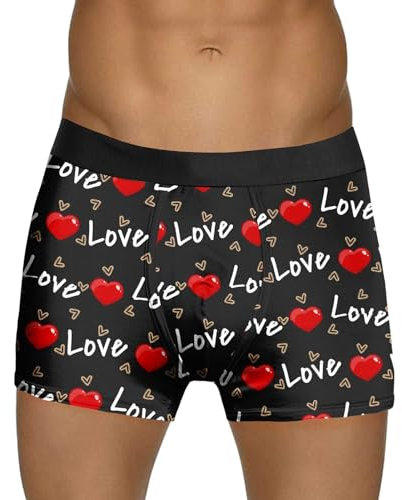 Generisch Boxershorts Personalisiert Bild, Unterhosen Männer Lustig Lustige Valentinstag Motiv Unterhosen Custom Dessous Sexy Boxer-Shorts Leicht Unterwäsche Bequeme Boxershorts
