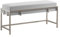 BETTSO - Elegante Sitzbank LAMO - Polsterbank mit Metalbeinen - Moderner Bettbank - Garderobenbank - Sitzhocker Wohnzimmer, Schlafzimmer, Flur - Metalfarbe Chrom - Stofffarbe Hellgrau - 80x35x45cm