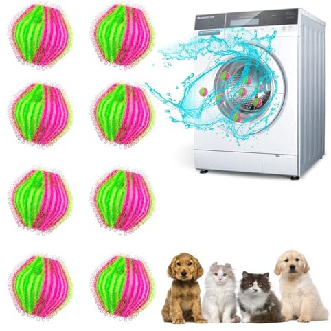 Tierhaarentferner Waschmaschine, Fusselbälle für Waschmaschine, Haarfänger für Waschmaschine Fusselentferner Waschbälle Waschmaschine, Katzenhaarentferner, Entfernt Tierhaare&Fusseln (Rot)