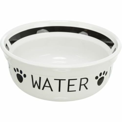 TRIXIE Bowl Water, Ceramic, 1,6 l/ø 20 cm, white/black
