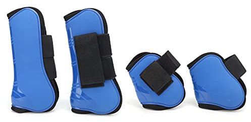 Pferdehöhenstiefel Set von 4 PU -Shell -Sehnen -Fetlock -Klammer -Wach -Bootor -Schock -Stoßdämpferung Jum Ione XL Pet Plies Pferdesteuerprodukte (Ein Satz von vier größeren Größen) (Ein Satz von
