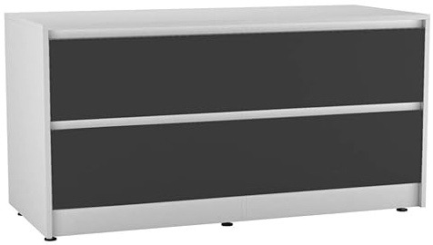 URBNLIVING 120cm Wide 4 Drawer Chest Cabinet, Bedroom Storage Unit with Hidden Dual Drawers, Modern Sideboard Organiser with Spacious Top Surface, Freestanding Hallway or Living Room Furniture