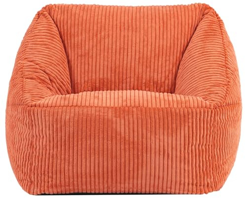 Icon Natalia Cord Sitzsack Kinder Sessel mit Füllung, Orange