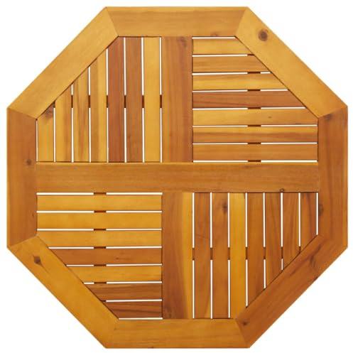 SKTQYQO Achteckige Tischplatte aus massivem Akazienholz, 80 x 80 x 2,2 cm, Ersatzplatte für Gartentisch, rustikales Design und langlebiges Material für den Außenbereich, einfach