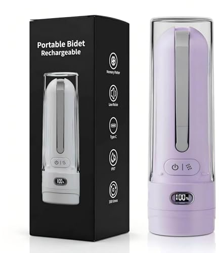 WeWi HLTH Electric Menstrual Cup Cleaner, Portable Bidet for Feminine Care | Women period essentials Fashionable purple, USB-C rechargeable Adjustable pressure modes IPX7 waterproof, Compact travel size