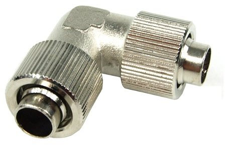 13/10mm (10x1,5mm) L Schlauchverbinder - kompakt - silber vernickelt
