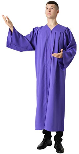 IvyRobes Adults Choir Robe Clergy Confirmation Baptism Robe Church Costume Priest Pastor Preachers Purple 3XS