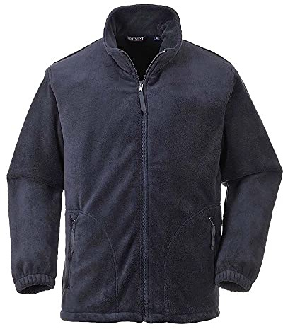 Portwest F205 Aran Fleece Polyester Reißverschluss 2 Taschen Winter Langarm | Marine, 3XL, UPF 50+, EN 14058 Klasse 1, Baumwolle, Elastische Bündchen, Großzügige Passform, Verstellbarer Saum, Stehkragen