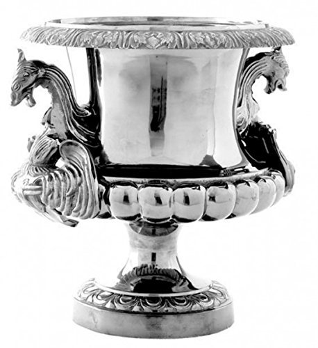 Casa Padrino Antik Stil Barock Blumenvase Antik Silberfarben - Pflanzentopf - Hotel Dekoration - Blumengefäss