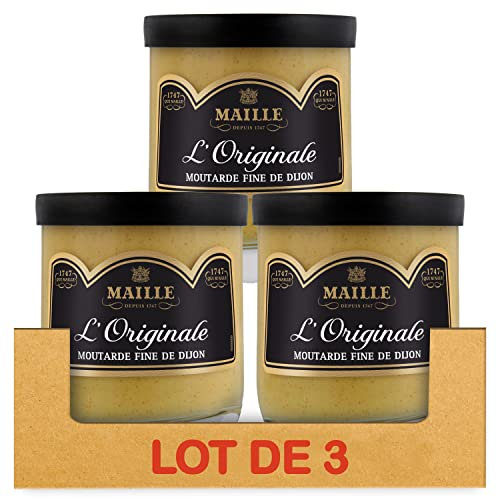 Maille Moutarde Fine de Dijon l'Originale Forte Verrine 165 g - Lot de 3