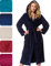 Morgenstern Peignoir de Bain Femme Long Capuche Lux Bleu Marin I Small