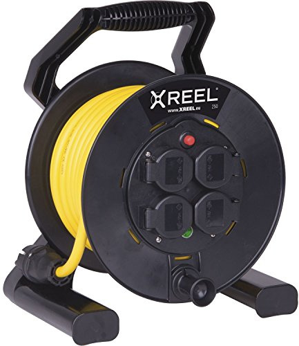 Xreel 250 Kabeltrommel | Kabelbox | Kabellänge: 25 M | outdoor | Außenbereich | IP54 | mit Schutzkappen, 1 Stück, 9250156-P