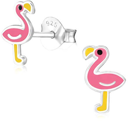Laimons Mädchen Kids Kinder-Ohrstecker Ohrringe Kinderschmuck Flamingo Vogel Tier Rosa aus Sterling Silber 925